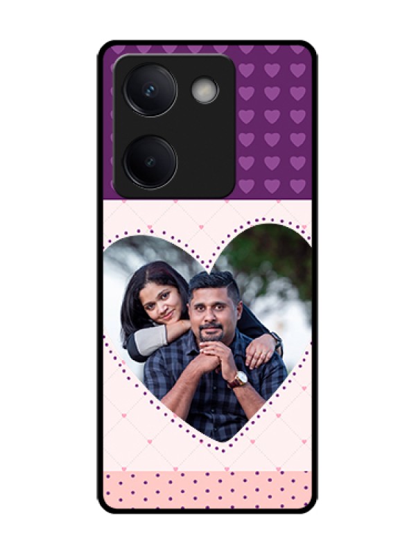Custom Vivo Y200 Pro 5G Custom Metal Phone Case - Violet Love Dots Design