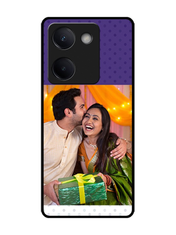 Custom Vivo Y200 Pro 5G Custom Metal Phone Case - Violet Colored Pattern Design