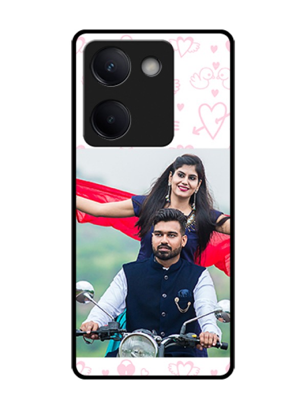 Custom Vivo Y200 Pro 5G Custom Metal Phone Case - Pink Flying Heart Design