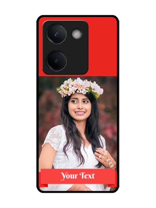 Custom Vivo Y200 Pro 5G Custom Metal Phone Case - Simple Red Color Design