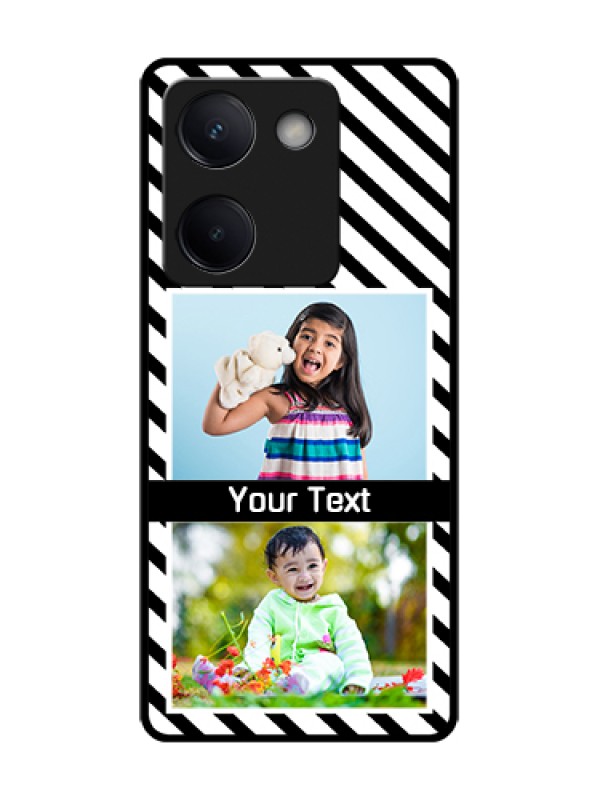 Custom Vivo Y200 Pro 5G Custom Metal Phone Case - Black And White Stripes Design