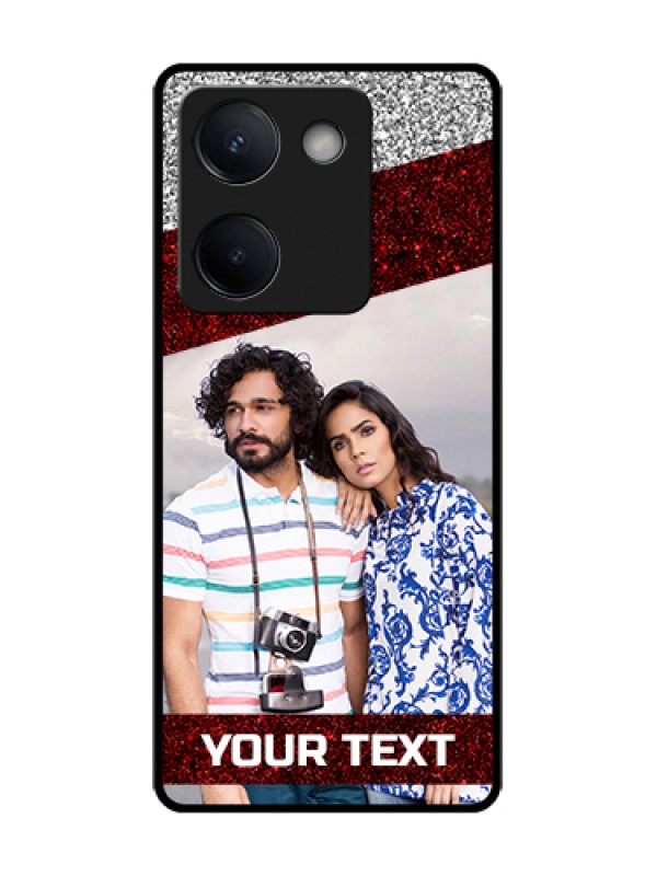 Custom Vivo Y200 Pro 5G Custom Metal Phone Case - Image Holder With Glitter Strip Design