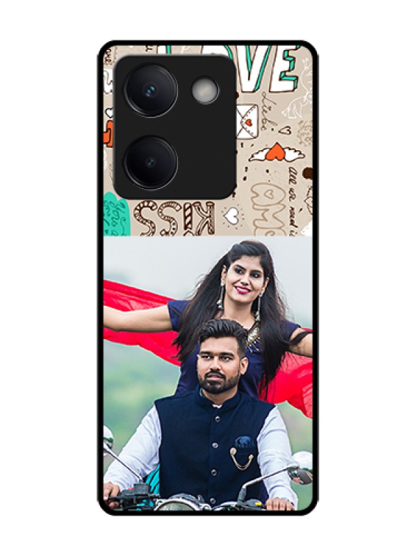 Custom Vivo Y200 Pro 5G Custom Metal Phone Case - Love Doodle Pattern