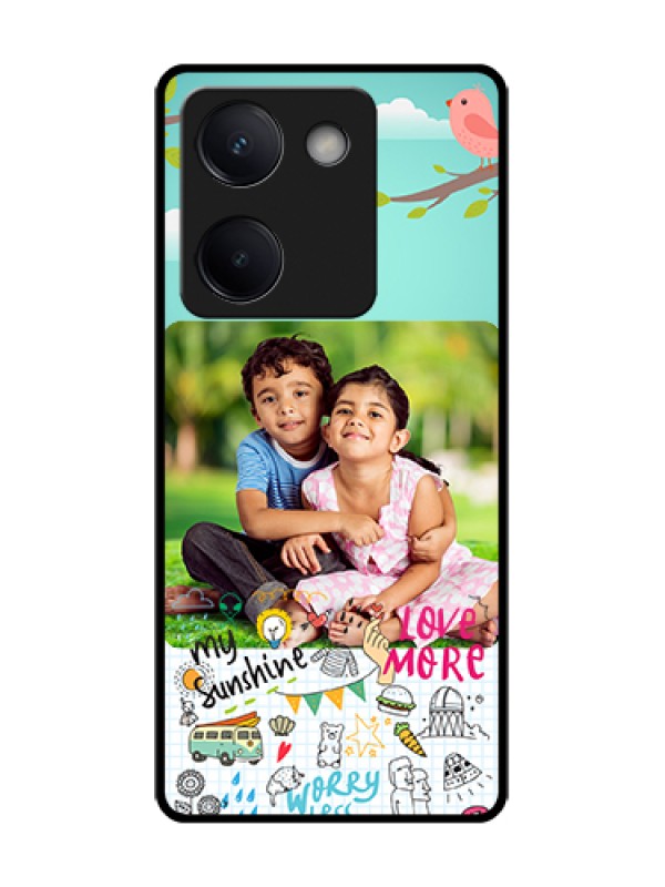 Custom Vivo Y200 Pro 5G Custom Metal Phone Case - Doodle Love Design