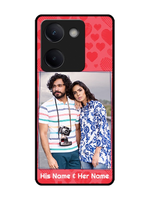 Custom Vivo Y200 Pro 5G Custom Metal Phone Case - With Red Heart Symbols Design