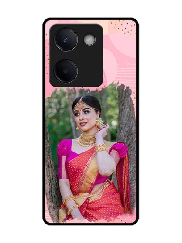 Custom Vivo Y200 Pro 5G Custom Metal Phone Case - Gold Glitter Splash Design