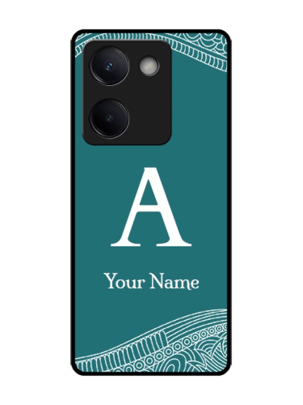 Custom Vivo Y200 Pro 5G Custom Metal Phone Case - Line Art Pattern With Custom Name Design