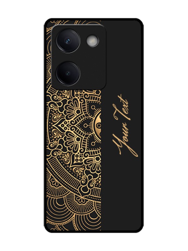Custom Vivo Y200 Pro 5G Custom Metal Phone Case - Mandala Art With Custom Text Design