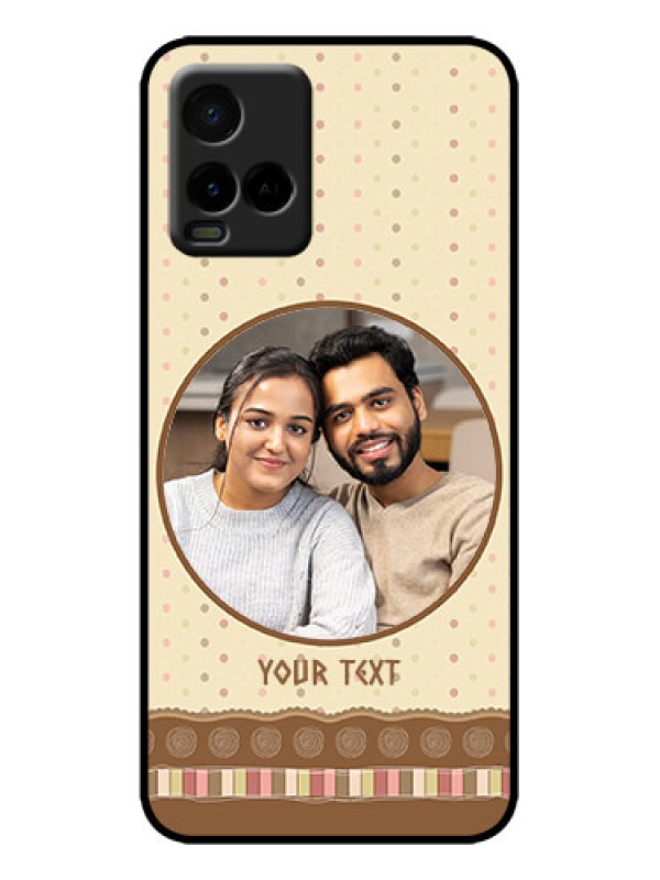 Custom Vivo Y21 Custom Metal Phone Case - Brown Dotted Mobile Case Design