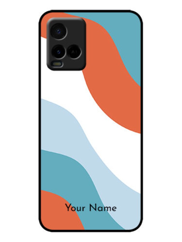 Custom Vivo Y21 Custom Metal Phone Case - Coloured Waves Design
