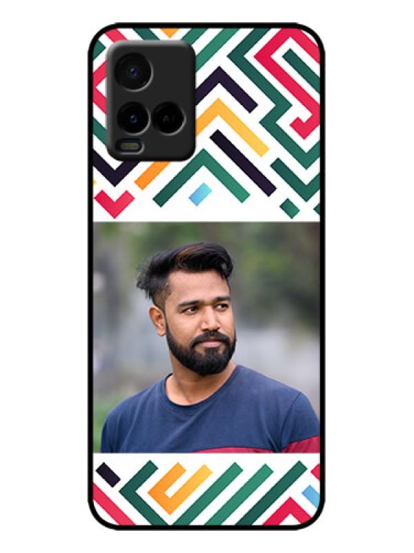 Custom Vivo Y21 Custom Metal Phone Case - Colorful Maze Pattern Design