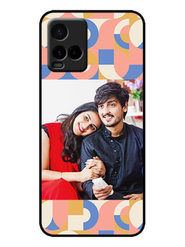 Custom Vivo Y21 Custom Metal Phone Case - Semi - Circle Maze Pattern Design