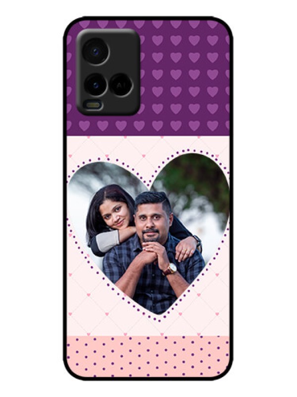 Custom Vivo Y21A Custom Metal Phone Case - Violet Love Dots Design