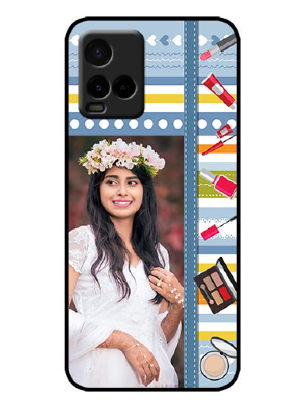 Custom Vivo Y21A Custom Metal Phone Case - Makeup Icons Design