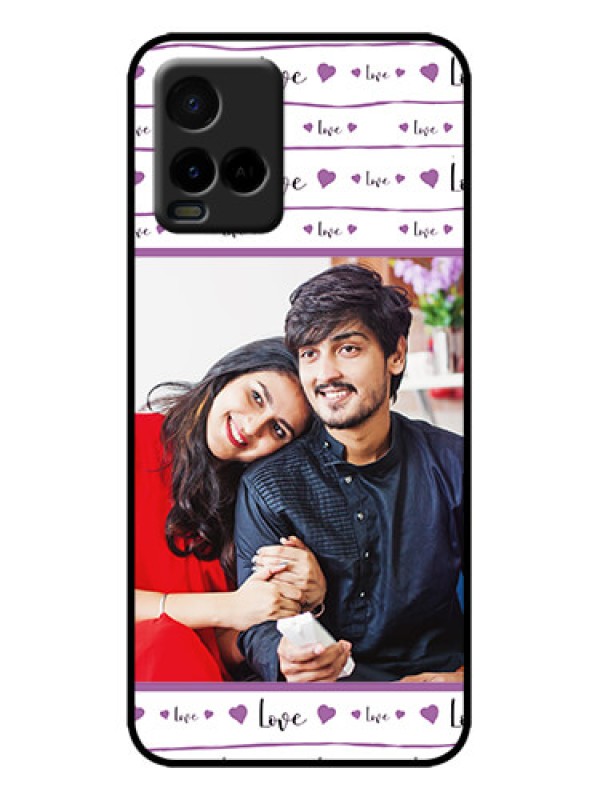 Custom Vivo Y21e Custom Metal Phone Case - Couples Heart Design