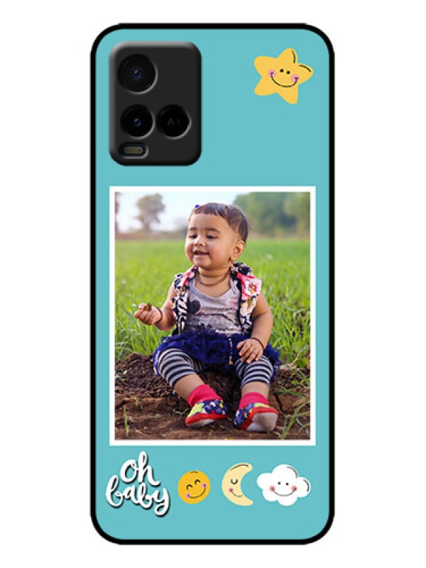 Custom Vivo Y21e Custom Metal Phone Case - Smiley Kids Stars Design