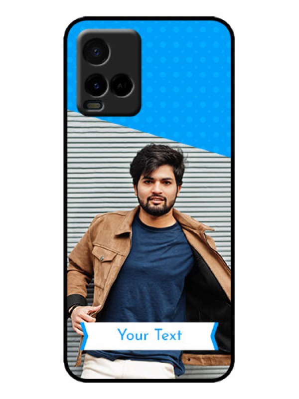 Custom Vivo Y21T Custom Metal Phone Case - Simple Blue Color Design