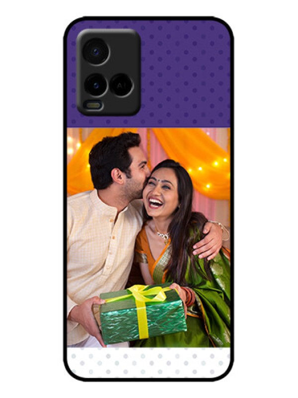 Custom Vivo Y21T Custom Metal Phone Case - Violet Colored Pattern Design
