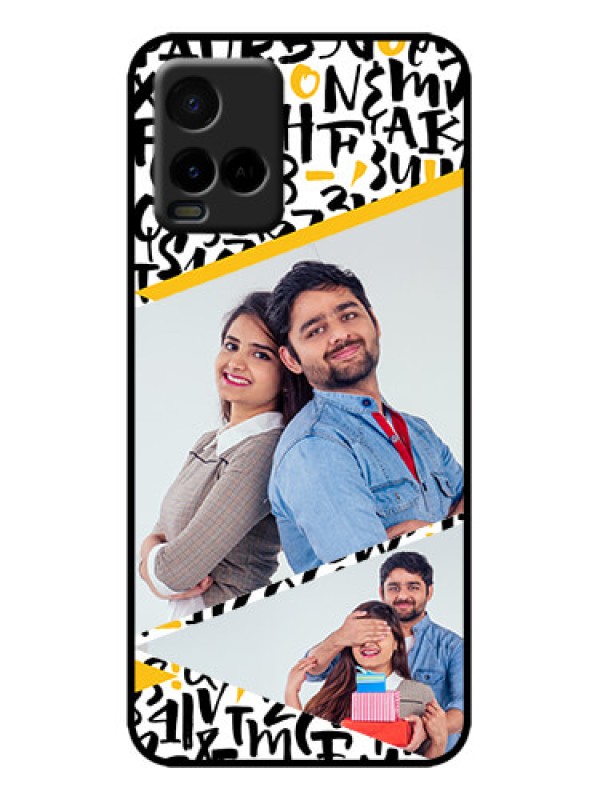 Custom Vivo Y21T Custom Metal Phone Case - Letters Pattern Design