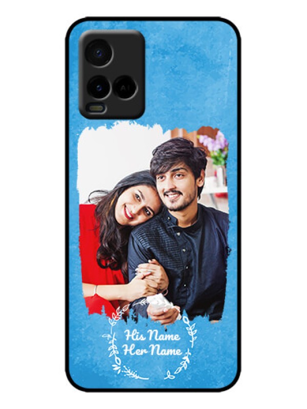 Custom Vivo Y21T Custom Metal Phone Case - Blue Color Vintage Design