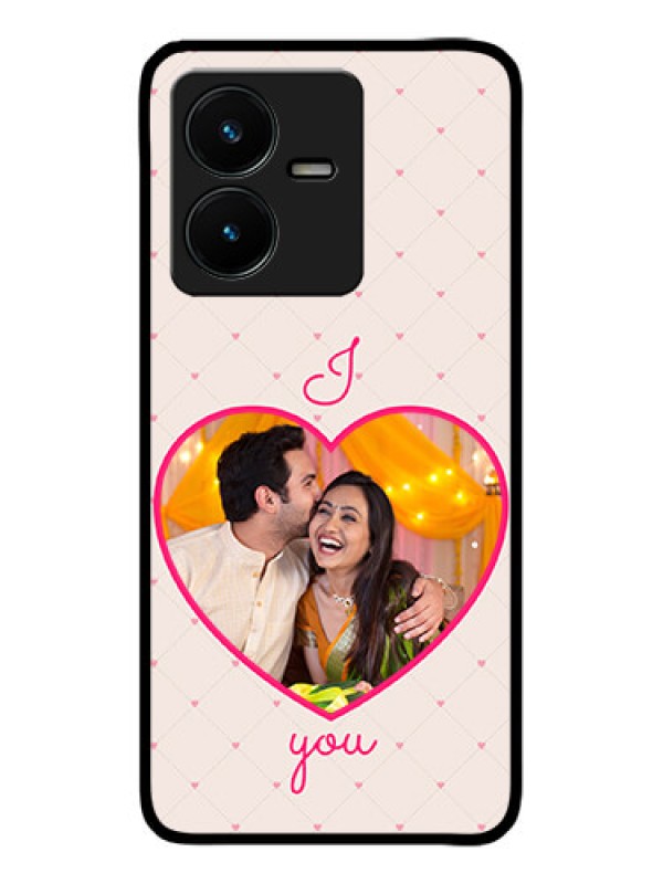 Custom Vivo Y22 Custom Metal Phone Case - Heart Shape Design