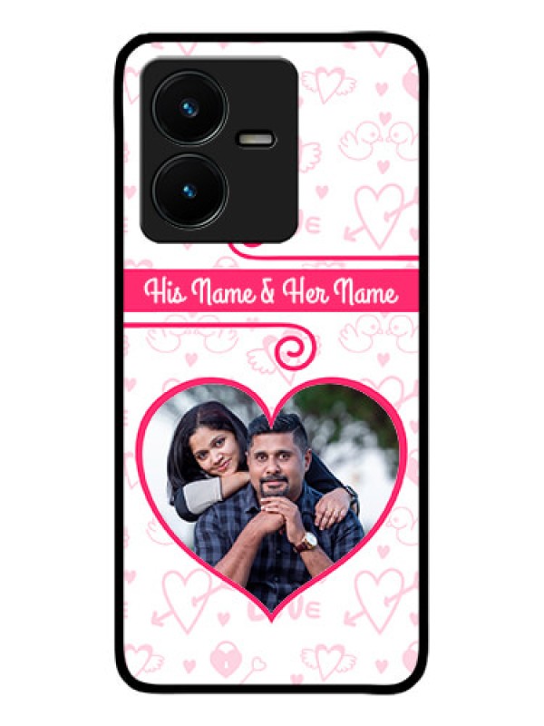 Custom Vivo Y22 Custom Metal Phone Case - Heart Shape Love Design