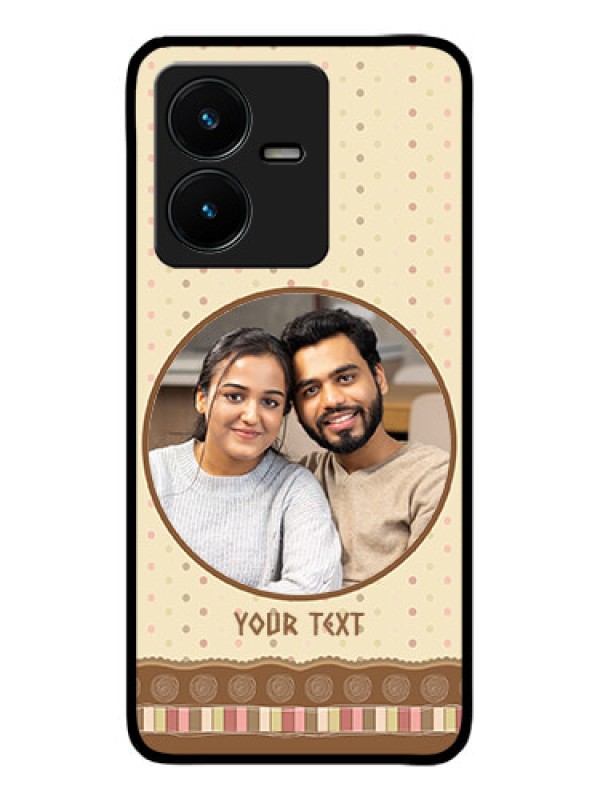 Custom Vivo Y22 Custom Metal Phone Case - Brown Dotted Mobile Case Design