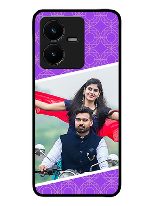 Custom Vivo Y22 Custom Metal Phone Case - Violet Color Pattern Design