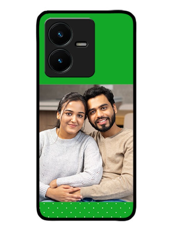 Custom Vivo Y22 Custom Metal Phone Case - Green Pattern Design