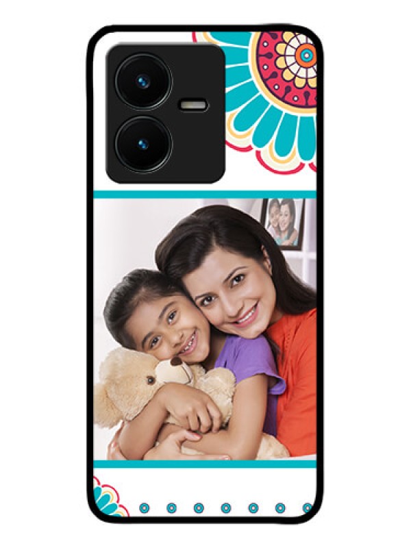 Custom Vivo Y22 Custom Metal Phone Case - Flower Design