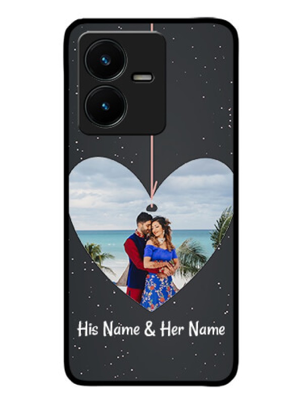 Custom Vivo Y22 Custom Metal Phone Case - Hanging Heart Design