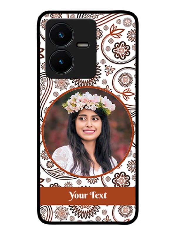 Custom Vivo Y22 Custom Metal Phone Case - Abstract Flower Design