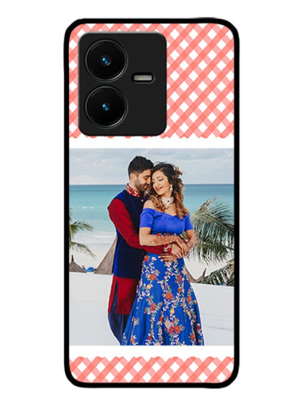 Custom Vivo Y22 Custom Metal Phone Case - Pink Pattern Design