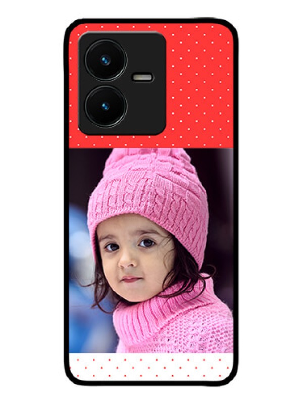 Custom Vivo Y22 Custom Metal Phone Case - Red Pattern Design
