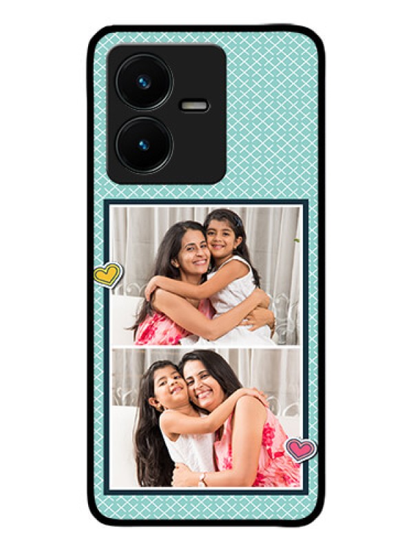 Custom Vivo Y22 Custom Metal Phone Case - 2 Image Holder With Pattern Design