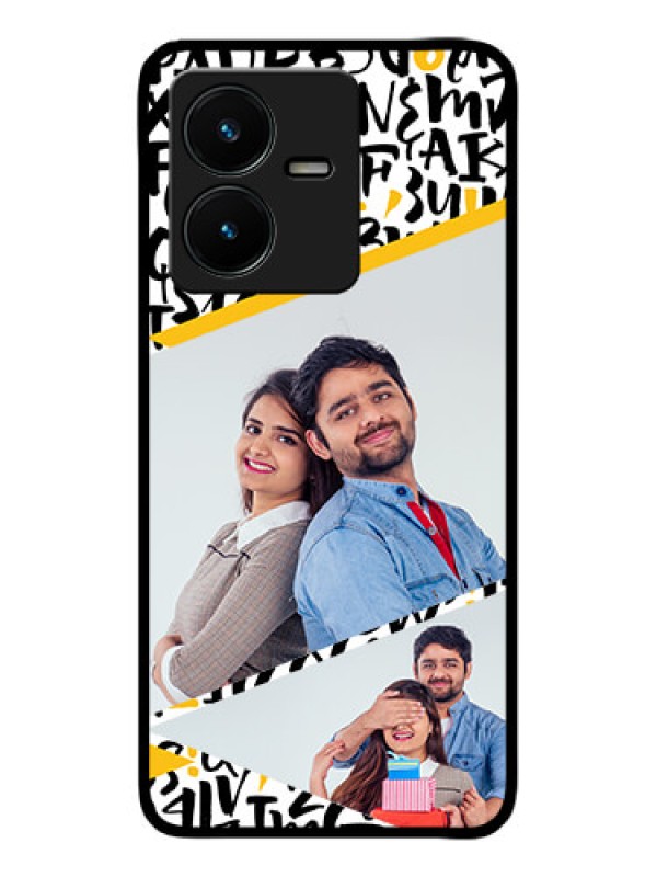 Custom Vivo Y22 Custom Metal Phone Case - Letters Pattern Design