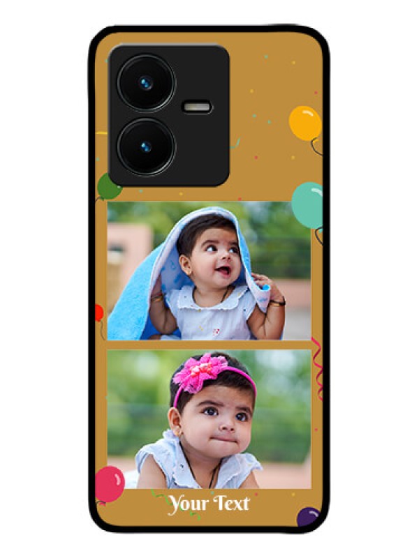 Custom Vivo Y22 Custom Metal Phone Case - Image Holder With Birthday Celebrations Design