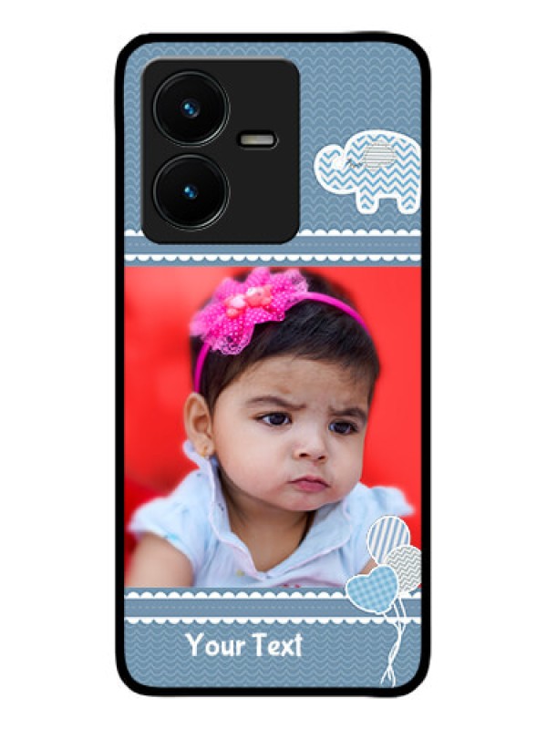 Custom Vivo Y22 Custom Metal Phone Case - With Kids Pattern Design