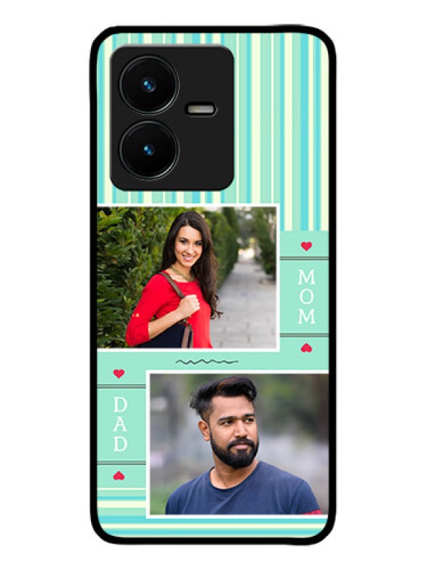 Custom Vivo Y22 Custom Metal Phone Case - Mom and Dad Pic Design