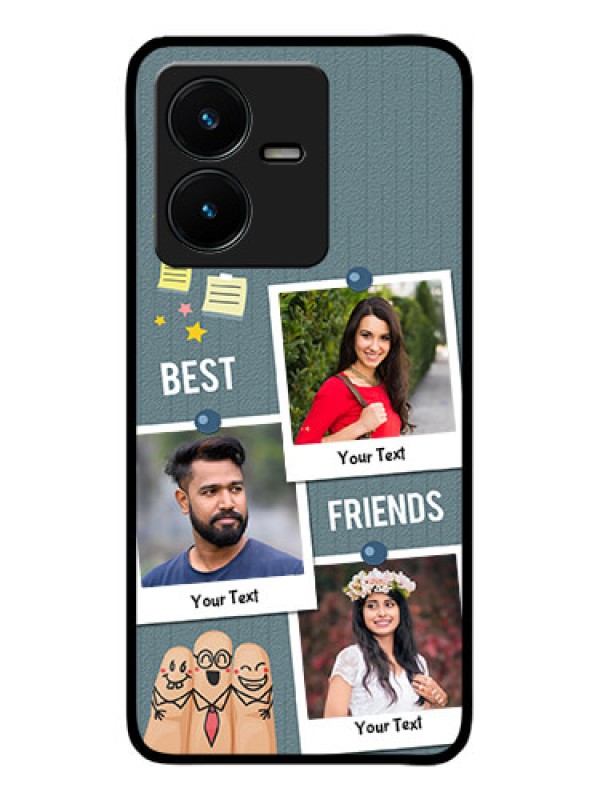 Custom Vivo Y22 Custom Metal Phone Case - Sticky Frames And Friendship Design