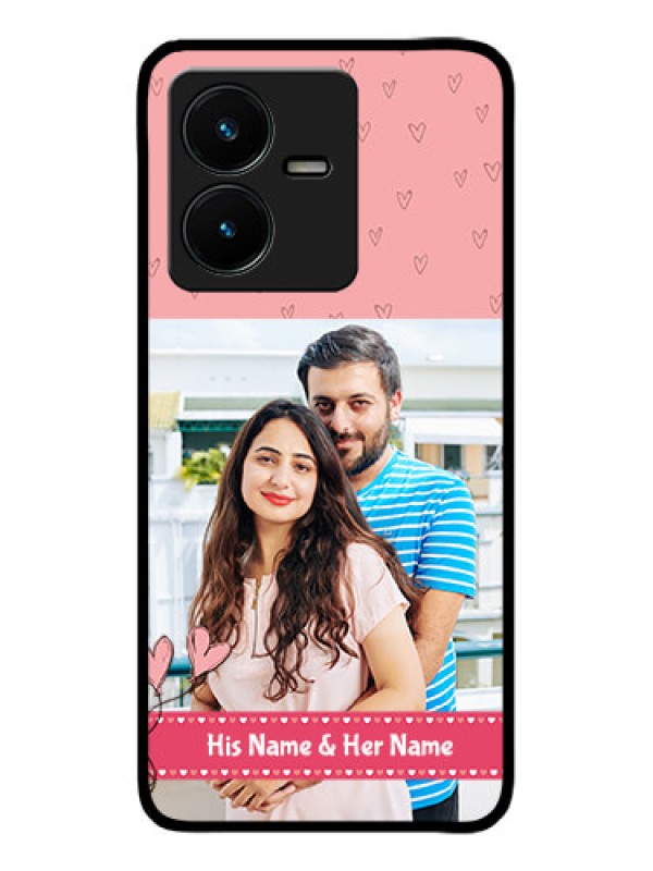 Custom Vivo Y22 Custom Metal Phone Case - Love Design Peach Color