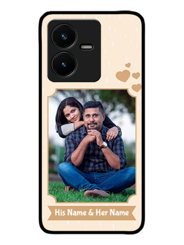 Custom Vivo Y22 Custom Metal Phone Case - With Confetti Love Design