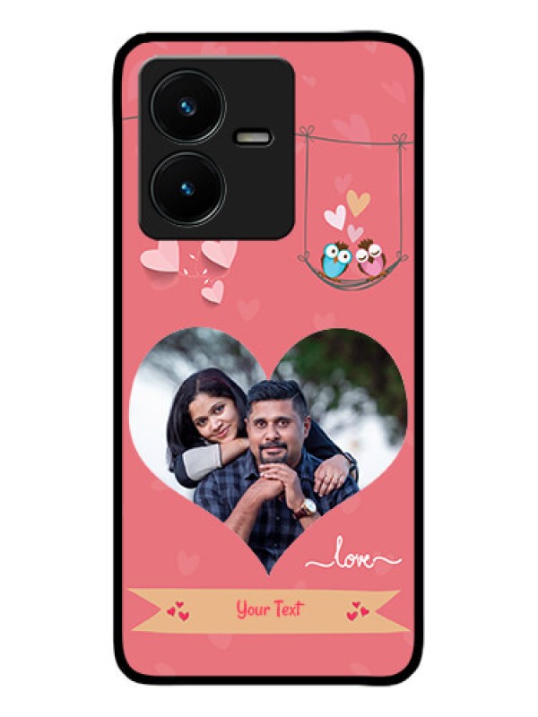 Custom Vivo Y22 Custom Metal Phone Case - Peach Color Love Design