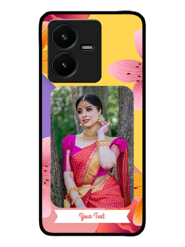 Custom Vivo Y22 Custom Metal Phone Case - 3 Image With Vintage Floral Design