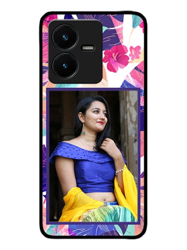 Custom Vivo Y22 Custom Metal Phone Case - Abstract Floral Design