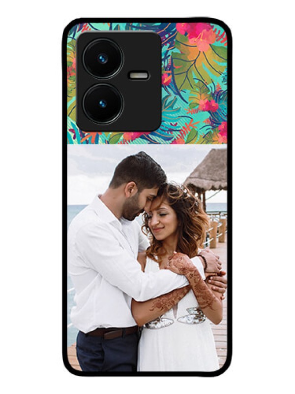 Custom Vivo Y22 Custom Metal Phone Case - Watercolor Floral Design