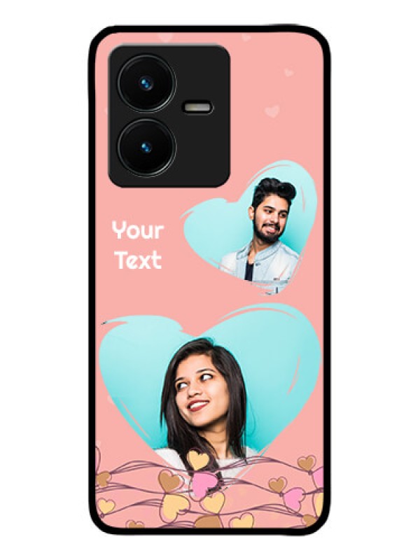 Custom Vivo Y22 Custom Metal Phone Case - Love Doodle Design