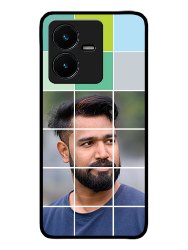 Custom Vivo Y22 Custom Metal Phone Case - With White Box Pattern