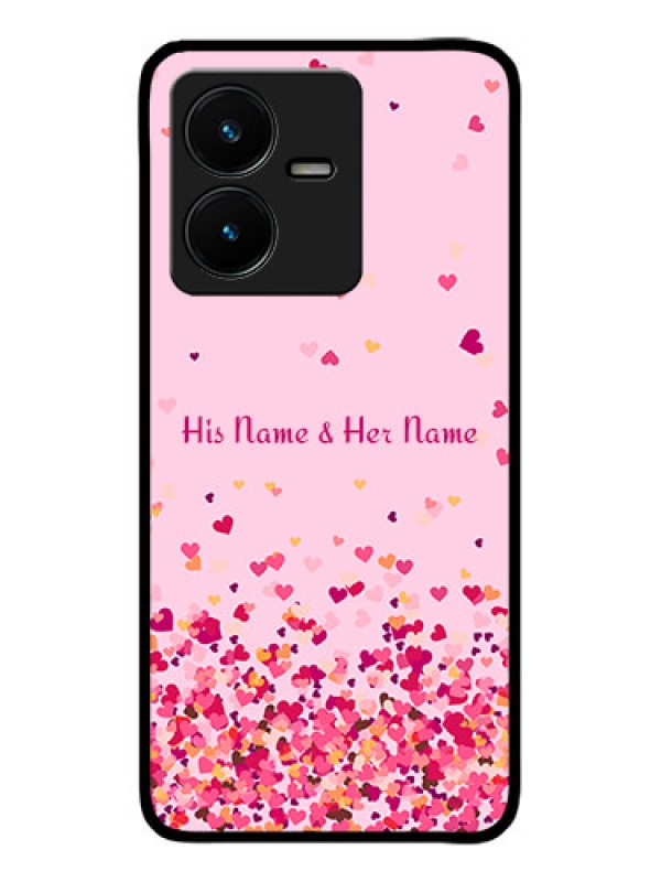 Custom Vivo Y22 Custom Metal Phone Case - Floating Hearts Design