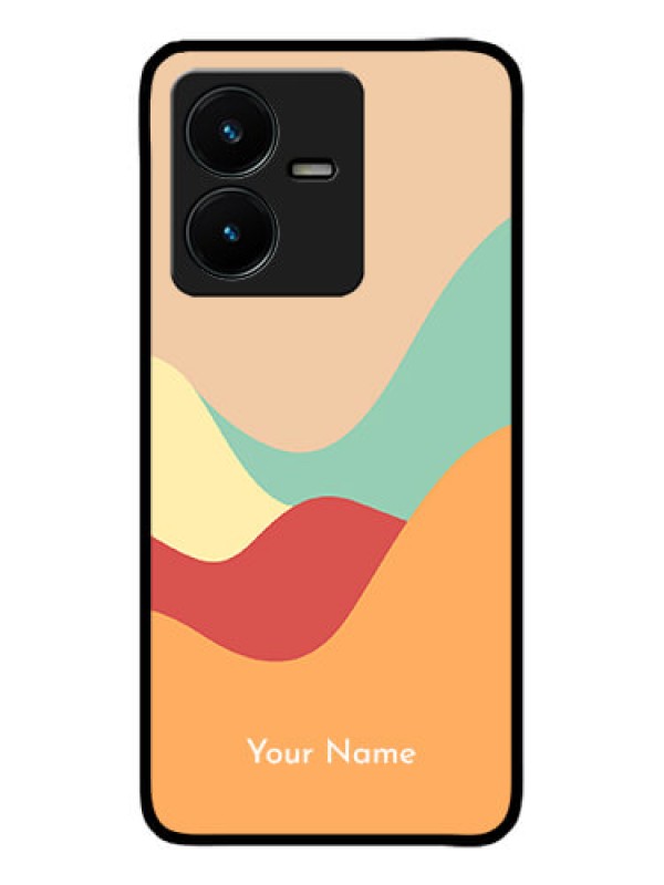Custom Vivo Y22 Custom Metal Phone Case - Ocean Waves Multi - Colour Design